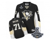 Women's Reebok Pittsburgh Penguins #71 Evgeni Malkin Premier Black Home 2017 Stanley Cup Champions NHL Jersey