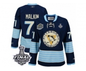 Women's Reebok Pittsburgh Penguins #71 Evgeni Malkin Premier Navy Blue Third Vintage 2017 Stanley Cup Final NHL Jersey
