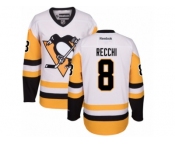 Women's Reebok Pittsburgh Penguins #8 Mark Recchi Authentic White Away NHL Jersey