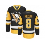 Women's Reebok Pittsburgh Penguins #8 Mark Recchi Premier Black Gold Third NHL Jersey