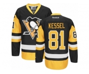 Women's Reebok Pittsburgh Penguins #81 Phil Kessel Premier Black Gold Third NHL Jersey