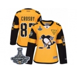 Women's Reebok Pittsburgh Penguins #87 Sidney Crosby Premier Gold 2017 Stadium Series 2017 Stanley Cup Champions NHL Jersey