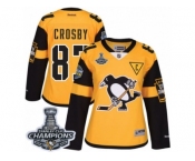 Women's Reebok Pittsburgh Penguins #87 Sidney Crosby Premier Gold 2017 Stadium Series 2017 Stanley Cup Champions NHL Jersey