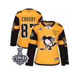 Women's Reebok Pittsburgh Penguins #87 Sidney Crosby Premier Gold 2017 Stadium Series 2017 Stanley Cup Final NHL Jersey