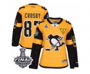 Women's Reebok Pittsburgh Penguins #87 Sidney Crosby Premier Gold 2017 Stadium Series 2017 Stanley Cup Final NHL Jersey