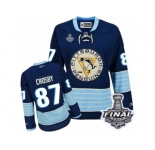 Women's Reebok Pittsburgh Penguins #87 Sidney Crosby Premier Navy Blue Third Vintage 2017 Stanley Cup Final NHL Jersey