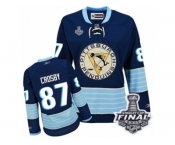Women's Reebok Pittsburgh Penguins #87 Sidney Crosby Premier Navy Blue Third Vintage 2017 Stanley Cup Final NHL Jersey