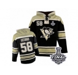 Men's Old Time Hockey Pittsburgh Penguins #58 Kris Letang Authentic Black Sawyer Hooded Sweatshirt 2017 Stanley Cup Final
