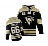 Men's Old Time Hockey Pittsburgh Penguins #66 Mario Lemieux Authentic Black Sawyer Hooded Sweatshirt NHL Jersey