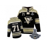 Men's Old Time Hockey Pittsburgh Penguins #71 Evgeni Malkin Premier Black Sawyer Hooded Sweatshirt 2017 Stanley Cup Champions