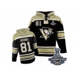 Men's Old Time Hockey Pittsburgh Penguins #81 Phil Kessel Premier Black Sawyer Hooded Sweatshirt 2017 Stanley Cup Champions