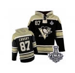 Men's Old Time Hockey Pittsburgh Penguins #87 Sidney Crosby Authentic Black Sawyer Hooded Sweatshirt 2017 Stanley Cup Final