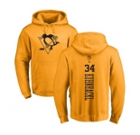 NHL Adidas Pittsburgh Penguins #34 Tom Kuhnhackl Gold One Color Backer Pullover Hoodie