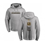 NHL Adidas Pittsburgh Penguins #68 Jaromir Jagr Ash Backer Pullover Hoodie