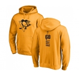 NHL Adidas Pittsburgh Penguins #68 Jaromir Jagr Gold One Color Backer Pullover Hoodie