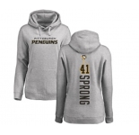 NHL Women Adidas Pittsburgh Penguins #41 Daniel Sprong Ash Backer Pullover Hoodie