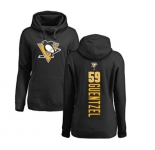 NHL Women Adidas Pittsburgh Penguins #59 Jake Guentzel Black Backer Pullover Hoodie