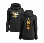 NHL Women Adidas Pittsburgh Penguins #68 Jaromir Jagr Black Backer Pullover Hoodie