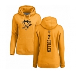 NHL Women Adidas Pittsburgh Penguins #7 Matt Cullen Gold One Color Backer Pullover Hoodie