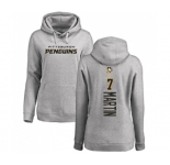 NHL Women Adidas Pittsburgh Penguins #7 Paul Martin Ash Backer Pullover Hoodie