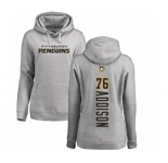NHL Women Adidas Pittsburgh Penguins #76 Calen Addison Ash Backer Pullover Hoodie