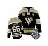 Youth Old Time Hockey Pittsburgh Penguins #66 Mario Lemieux Authentic Black Sawyer Hooded Sweatshirt 2017 Stanley Cup Final