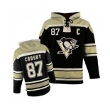Youth Old Time Hockey Pittsburgh Penguins #87 Sidney Crosby Authentic Black Sawyer Hooded Sweatshirt NHL Jersey