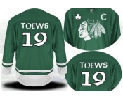 2011 st pattys day chicago blackhawks #19 toews c patch green