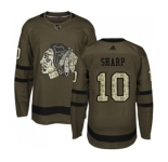 Adidas Chicago Blackhawks #10 Patrick Sharp Authentic Green Salute to Service NHL Jersey