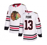 Adidas Chicago Blackhawks #13 CM Punk Authentic White Away NHL Jersey