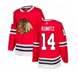 Adidas Chicago Blackhawks #14 Chris Kunitz Premier Red Home NHL Jersey