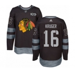 Adidas Chicago Blackhawks #16 Marcus Kruger Authentic Black 1917-2017 100th Anniversary NHL Jersey