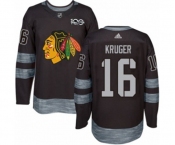 Adidas Chicago Blackhawks #16 Marcus Kruger Authentic Black 1917-2017 100th Anniversary NHL Jersey