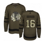 Adidas Chicago Blackhawks #16 Marcus Kruger Authentic Green Salute to Service NHL Jersey