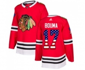 Adidas Chicago Blackhawks #17 Lance Bouma Authentic Red USA Flag Fashion NHL Jersey