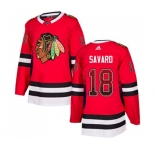 Adidas Chicago Blackhawks #18 Denis Savard Authentic Red Drift Fashion NHL Jersey