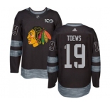Adidas Chicago Blackhawks #19 Jonathan Toews Authentic Black 1917-2017 100th Anniversary NHL Jersey
