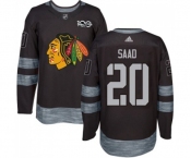 Adidas Chicago Blackhawks #20 Brandon Saad Authentic Black 1917-2017 100th Anniversary NHL Jersey