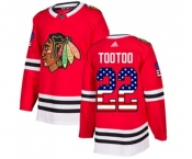 Adidas Chicago Blackhawks #22 Jordin Tootoo Authentic Red USA Flag Fashion NHL Jersey