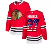 Adidas Chicago Blackhawks #27 Jeremy Roenick Authentic Red USA Flag Fashion NHL Jersey