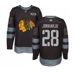 Adidas Chicago Blackhawks #28 Henri Jokiharju Authentic Black 1917-2017 100th Anniversary NHL Jersey