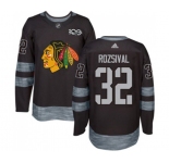 Adidas Chicago Blackhawks #32 Michal Rozsival Authentic Black 1917-2017 100th Anniversary NHL Jersey