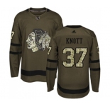 Adidas Chicago Blackhawks #37 Graham Knott Authentic Green Salute to Service NHL Jersey