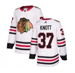 Adidas Chicago Blackhawks #37 Graham Knott Authentic White Away NHL Jersey