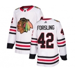 Adidas Chicago Blackhawks #42 Gustav Forsling Authentic White Away NHL Jersey