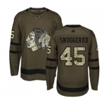 Adidas Chicago Blackhawks #45 Luc Snuggerud Authentic Green Salute to Service NHL Jersey