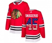 Adidas Chicago Blackhawks #45 Luc Snuggerud Authentic Red USA Flag Fashion NHL Jersey