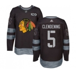 Adidas Chicago Blackhawks #5 Adam Clendening Authentic Black 1917-2017 100th Anniversary NHL Jersey