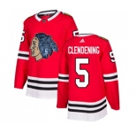 Adidas Chicago Blackhawks #5 Adam Clendening Authentic Red Fashion Gold NHL Jersey