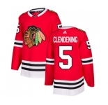 Adidas Chicago Blackhawks #5 Adam Clendening Authentic Red Home NHL Jersey